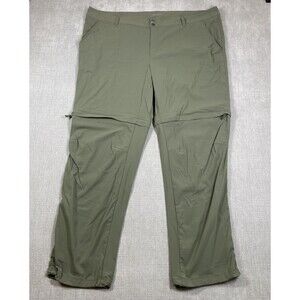 Columbia Omni-Shade Pants Womens 24W Green Convertible Hiking Zip Off AW8120